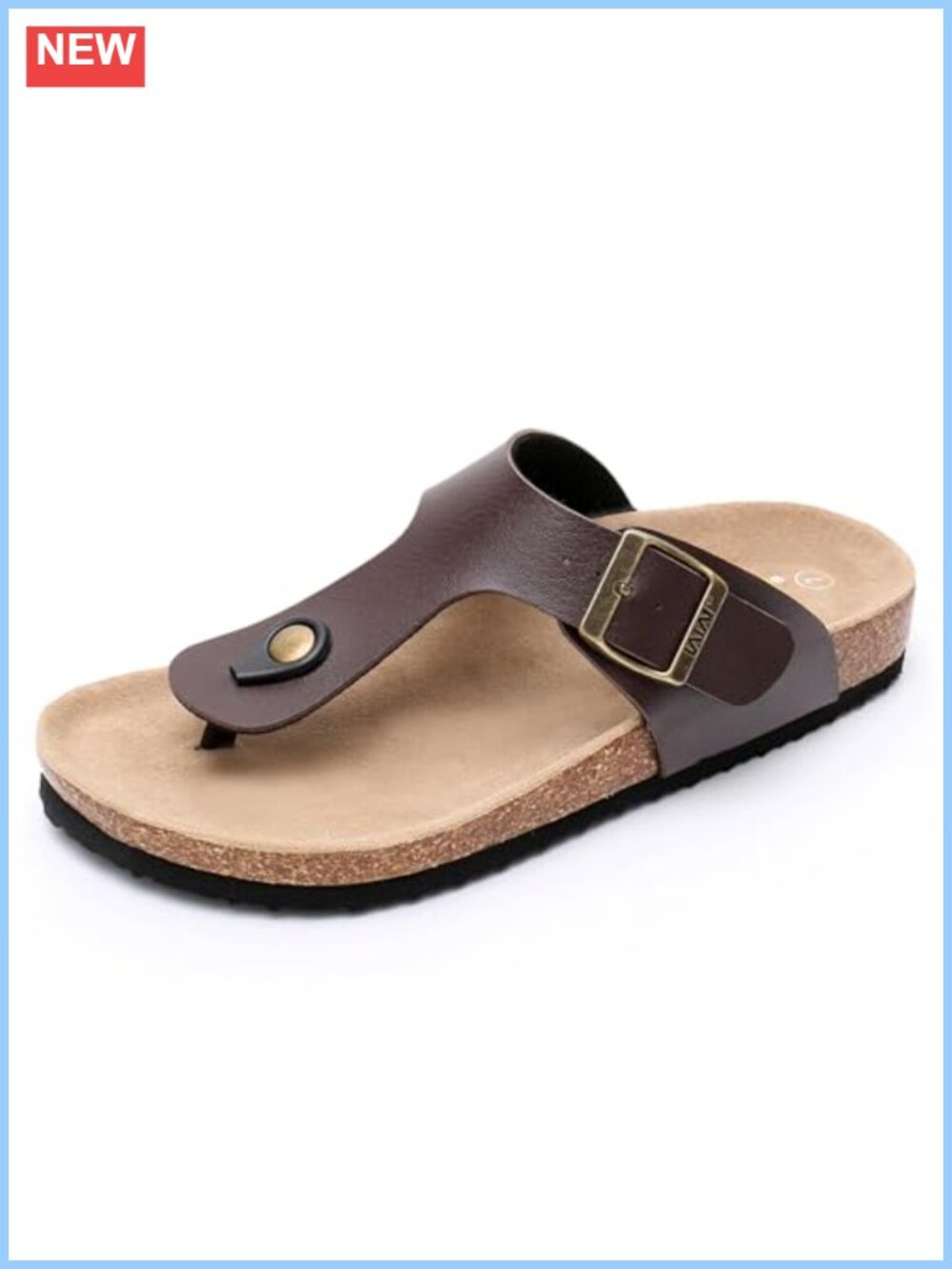 WTW Leather Insole Adjustable Buckle Slide Sandals Women